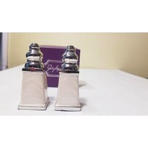 Julia Knight Salt & Pepper Shakers Silver Tone Aluminum Enamel model 7760015